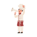 پیش‌نمایش فایل cute-child-cook-in-chef-uniform-making-announcement-with-megaphone-10085370 از پک پسر سرآشپز کوچک
