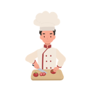 پیش‌نمایش فایل kid-chef-chopping-tomatoes-10085374 از پک پسر سرآشپز کوچک