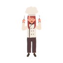 پیش‌نمایش فایل adorable-child-chef-holding-fork-and-knife-10085177 از پک دختر سرآشپز کوچک