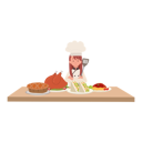 پیش‌نمایش فایل chef-surrounded-by-gourmet-dishes-10085162 از پک دختر سرآشپز کوچک