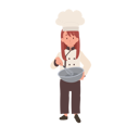 پیش‌نمایش فایل cute-little-chef-with-apron-and-mixing-bowl-10085168 از پک دختر سرآشپز کوچک