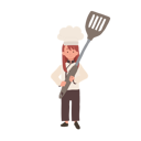 پیش‌نمایش فایل kid-chef-holding-huge-flipper-10085145 از پک دختر سرآشپز کوچک