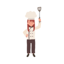 پیش‌نمایش فایل smiling-child-chef-with-flipper-10085174 از پک دختر سرآشپز کوچک