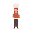 پیش‌نمایش فایل young-chef-in-chef-hat-and-apron-is-serving-whole-roasted-turkey-10085142 از پک دختر سرآشپز کوچک