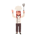 پیش‌نمایش فایل young-chef-showing-ok-sign-10085133 از پک دختر سرآشپز کوچک