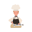 پیش‌نمایش فایل child-chef-prepares-mackerel-fish-10085238 از پک پسر سرآشپز کوچک