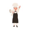 پیش‌نمایش فایل child-cook-in-chef-uniform-making-announcement-with-megaphone-10085231 از پک پسر سرآشپز کوچک