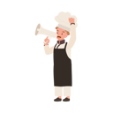 پیش‌نمایش فایل cute-child-cook-in-chef-uniform-making-announcement-with-megaphone-10085233 از پک پسر سرآشپز کوچک