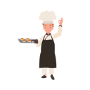 پیش‌نمایش فایل happy-chef-doing-ok-hand-sign-and-holding-fresh-baked-bun-on-tray-in-other-hand-10085206 از پک پسر سرآشپز کوچک