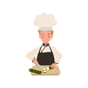 پیش‌نمایش فایل kid-chef-chopping-cucumber-10085236 از پک پسر سرآشپز کوچک
