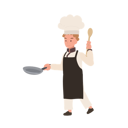 پیش‌نمایش فایل kid-chef-cooking-with-frying-pan-10085213 از پک پسر سرآشپز کوچک