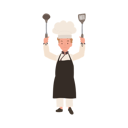 پیش‌نمایش فایل young-culinary-pro-holding-flipper-and-dipper-up-10085224 از پک پسر سرآشپز کوچک