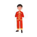 پیش‌نمایش فایل boy-in-chinese-traditional-dress-giving-salute-10250130 از پک پسر با لباس سنتی چینی