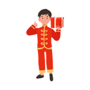 پیش‌نمایش فایل boy-in-chinese-traditional-dress-holding-gift-box-10250146 از پک پسر با لباس سنتی چینی