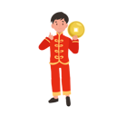 پیش‌نمایش فایل boy-in-chinese-traditional-dress-holding-gold-coin-10250164 از پک پسر با لباس سنتی چینی