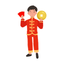 پیش‌نمایش فایل boy-in-chinese-traditional-dress-holding-red-envelope-and-gold-coin-10250157 از پک پسر با لباس سنتی چینی