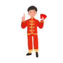 پیش‌نمایش فایل boy-in-chinese-traditional-dress-holding-red-envelope-and-pointing-finger-10250148 از پک پسر با لباس سنتی چینی