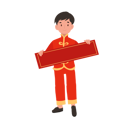پیش‌نمایش فایل boy-in-chinese-traditional-dress-holding-red-paper-10250121 از پک پسر با لباس سنتی چینی