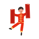 پیش‌نمایش فایل boy-in-chinese-traditional-dress-holding-red-paper-in-both-hands-10250122 از پک پسر با لباس سنتی چینی