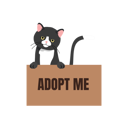 پیش‌نمایش فایل black-cat-in-box-with-adopt-me-sign-10396737 از پک فرزندخواندگی حیوان خانگی