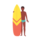 پیش‌نمایش فایل african-american-man-with-surfboard-on-the-beach-11012272 از پک در ساحل