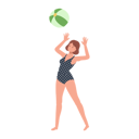 پیش‌نمایش فایل girl-playing-with-beachball-11012290 از پک در ساحل