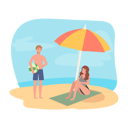 پیش‌نمایش فایل happy-people-on-the-beach-11012273 از پک در ساحل