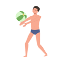 پیش‌نمایش فایل joyful-man-playing-with-beachball-11012291 از پک در ساحل