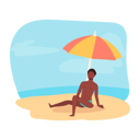 پیش‌نمایش فایل man-lounging-on-beach-11012275 از پک در ساحل