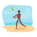 پیش‌نمایش فایل man-playing-with-beachball-11012296 از پک در ساحل