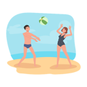 پیش‌نمایش فایل people-enjoying-beachball-game-11012285 از پک در ساحل
