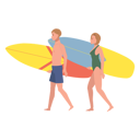 پیش‌نمایش فایل people-with-surfboards-enjoying-summer-11012267 از پک در ساحل
