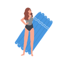 پیش‌نمایش فایل woman-relaxing-on-sandy-beach-with-rubber-raft-11012265 از پک در ساحل