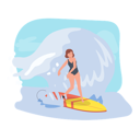 پیش‌نمایش فایل woman-surfing-with-surfboard-on-big-wave-11012280 از پک در ساحل