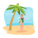 پیش‌نمایش فایل woman-with-beachball-on-the-beach-11012292 از پک در ساحل
