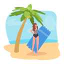 پیش‌نمایش فایل woman-with-rubber-raft-enjoying-beach-vacation-11012264 از پک در ساحل
