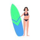 پیش‌نمایش فایل woman-with-surfboard-on-the-beach-11012271 از پک در ساحل