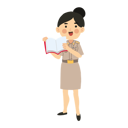 پیش‌نمایش فایل female-teacher-teaching-lesson-on-book-11279227 از پک معلم بامزه