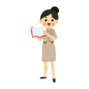 پیش‌نمایش فایل happy-female-thai-teacher-engaged-in-reading-book-11279225 از پک معلم بامزه