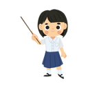 پیش‌نمایش فایل smiling-and-happy-thai-student-girl-character-pointing-stick-11651849 از پک دانش آموز دختر بانمک