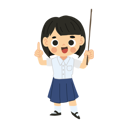 پیش‌نمایش فایل student-girl-cartoon-character-pointing-stick-11651838 از پک دانش آموز دختر بانمک