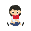 پیش‌نمایش فایل student-sitting-and-reading-book-11651844 از پک دانش آموز دختر بانمک