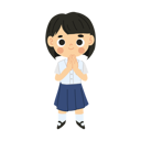 پیش‌نمایش فایل thai-student-girl-is-sawasdee-greeting-11651837 از پک دانش آموز دختر بانمک