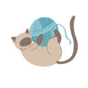 پیش‌نمایش فایل kawaii-cat-playing-with-yarn-in-fun-cartoon-style-12622113 از پک گربه