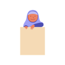پیش‌نمایش فایل islamic-girl-behind-blank-notice-board-9222222 از پک دختر مسلمان