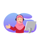 پیش‌نمایش فایل arabic-woman-customer-care-employee-9243824 از پک دختر مسلمان مراقبت از مشتری