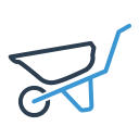 پیش‌نمایش فایل agriculture-construction-garden-job-tool-transport-wheelbarrow از پک ایکونی : پایه رایگان