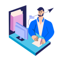 پیش‌نمایش فایل business-person-sending-emails-4633355 از پک دفتر