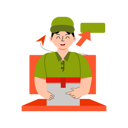 پیش‌نمایش فایل delivery-man-delivers-online-order-4634012 از پک پیک تحویل