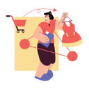پیش‌نمایش فایل girl-buying-clothes-from-online-shop-4634023 از پک تجارت الکترونیک و خرید